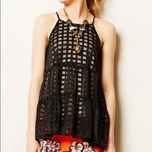 Anthropologie HD Paris Black and Cream Blouse